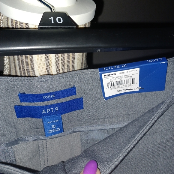Apt 9, Heather Gray Capri dress slacks NWT - Picture 7 of 8